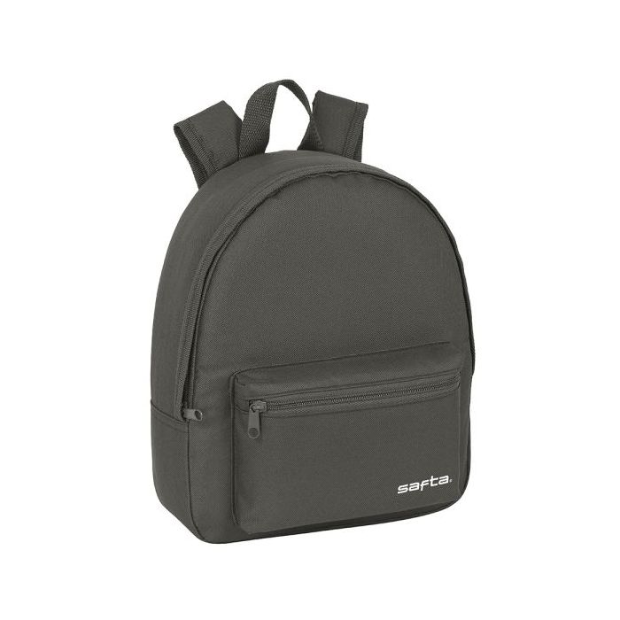 Safta Mini Mochila - Cremallera - Bolsillo Frontal - Hombreras Ajustables - Asa Superior - 8.65L - Ligera y Practica - 270x100x320mm - Color Gris