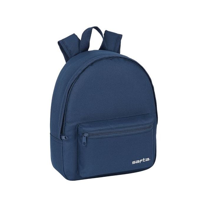 Safta Mini Mochila - Cremallera - Bolsillo Frontal - Hombreras Ajustables - Asa Superior - 8.65L - Resistente y Versatil - 270x100x320mm - Color Azul Marino