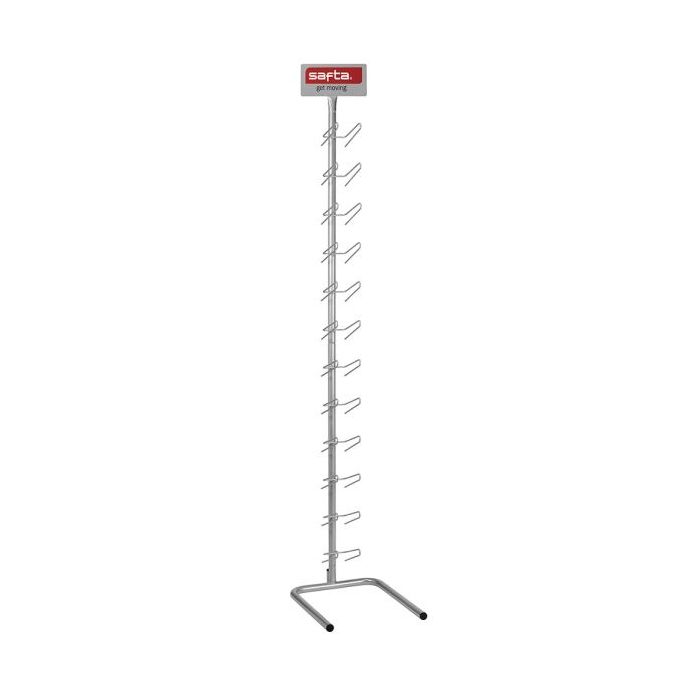 Safta Expositor de Carros Portamochilas Vacio - Estructura Metalica Resistente - Capacidad para 12 Mochilas - Color Acero