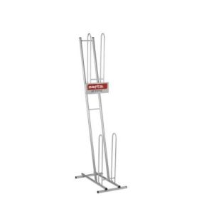 Safta Expositor de Carros Portamochilas - Ruedas Antivibracion - Sujecion Universal - Compacto Cerrado - Modelo Patentado. - 30x23x55cm - Color Acero