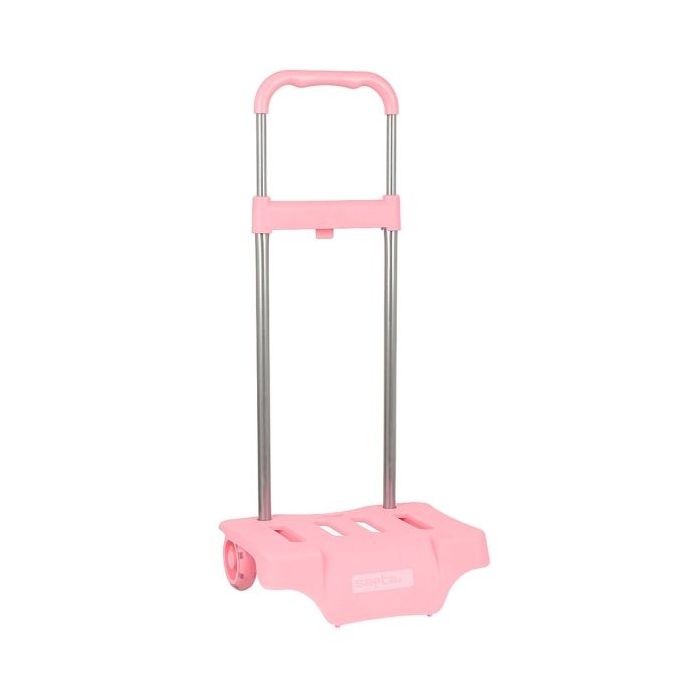Safta Carro Portamochilas - Ruedas Antivibracion - Sujecion Universal - 300x230x850mm - Color Rosa