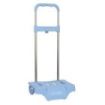 Safta Carro Portamochilas - Ruedas Antivibracion - Sistema de Sujecion Universal - Medidas Compactas - Material Resistente - 32x16x44cm - Color Azul Claro