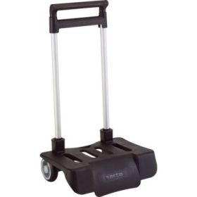 Safta Carro Portamochilas - Sistema Plegable - Ruedas Silenciosas - Sistema Antivuelco - Medidas Abiertas - Peso Ligero - Sistema Universal - 32x16x44cm - Color Negro