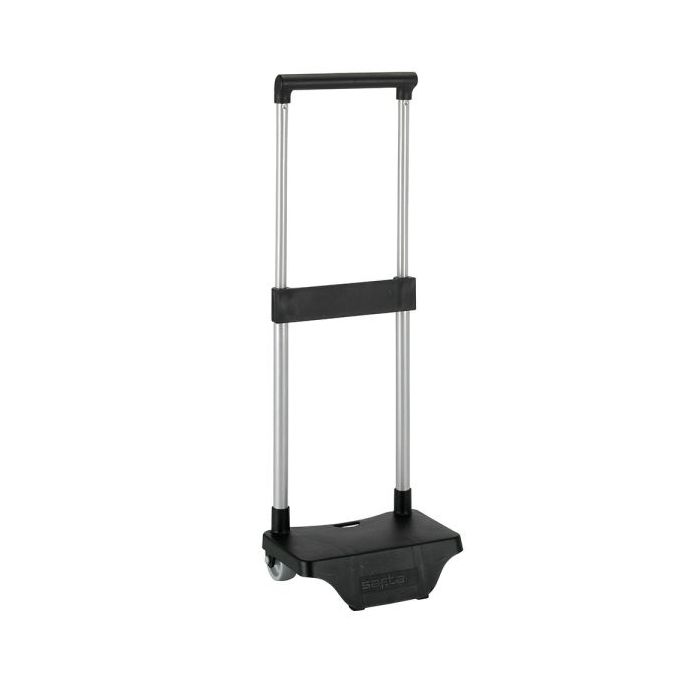 Safta Carro Portamochilas - Sujecion Universal - Material Resistente - Ruedas de PVC - Modelo Patentado - 26x10x34cm - Color Negro