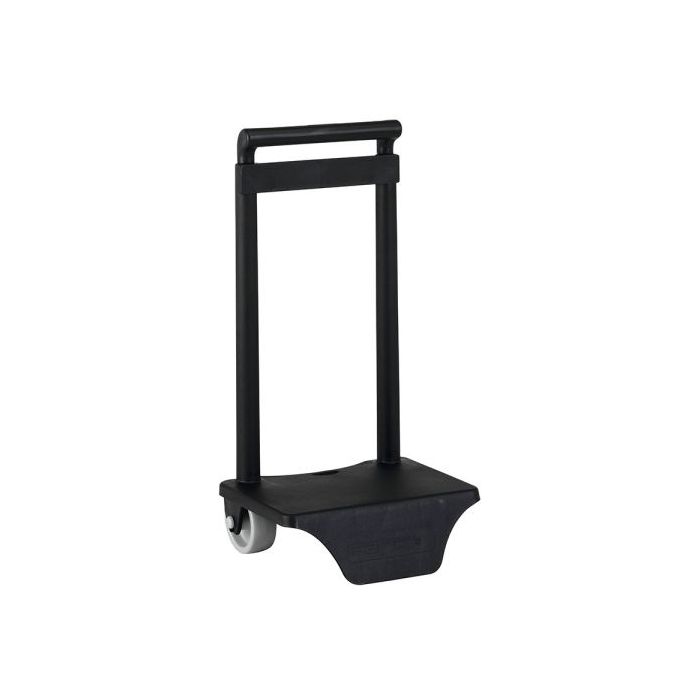 Safta Carro Portamochilas - Sujecion Universal - Material Resistente - Ruedas de PVC - 22x10x27cm - Color Negro