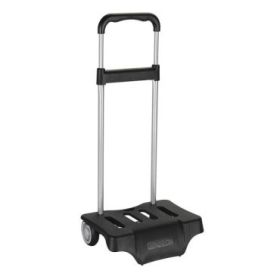 Safta Carro Portamochilas - Bolsillo Frontal - Tirador Doble - Bolsillo Interior - Bolsillo Trasero con Cremallera - Hombreras Ajustables - Asa Superior de Mano - 300x230x950mm - Color Negro