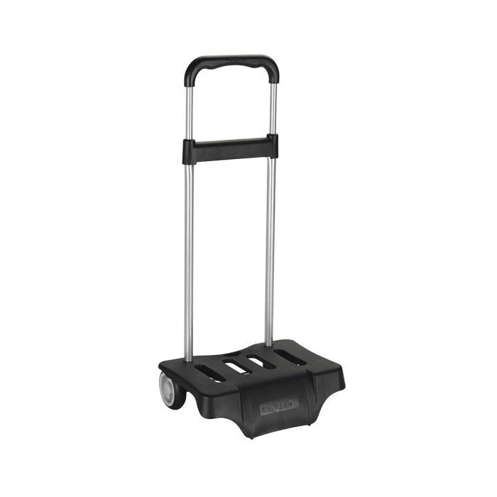 Safta Carro Portamochilas - Bolsillo Frontal - Tirador Doble - Bolsillo Interior - Bolsillo Trasero con Cremallera - Hombreras Ajustables - Asa Superior de Mano - 300x230x950mm - Color Negro