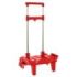 Safta Carro Portamochilas - Ruedas Antivibracion - Cubierta de Goma Transparente - Sistema de Sujecion Universal - Compacto y Plegable - 32x16x44cm - Color Rojo