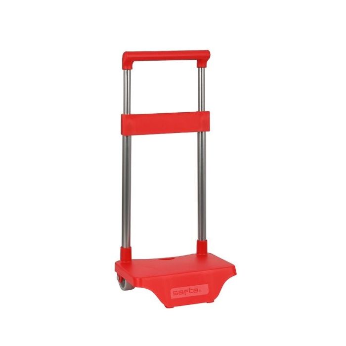 Safta Carro Portamochilas - Sujecion Universal - Material Resistente - Ruedas de PVC - Modelo Patentado - 26x10x34cm - Color Rojo