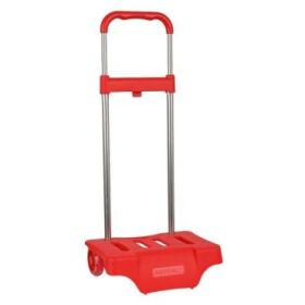 Safta Carro Portamochilas - Acero Pintado - Ruedas Silenciosas - Compacto Cerrado - Extensible Altura - Variada - Facil de Transportar - 300x230x525mm - Color Rojo