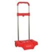 Safta Carro Portamochilas - Acero Pintado - Ruedas Silenciosas - Compacto Cerrado - Extensible Altura - Variada - Facil de Transportar - 300x230x525mm - Color Rojo