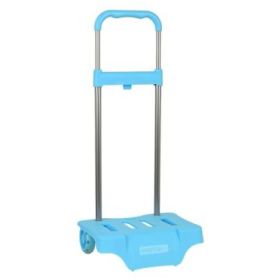 Safta Carro Portamochilas - Ruedas Antivibracion - Sistema de Sujecion Universal - 32x16x44cm - Color Azul Claro