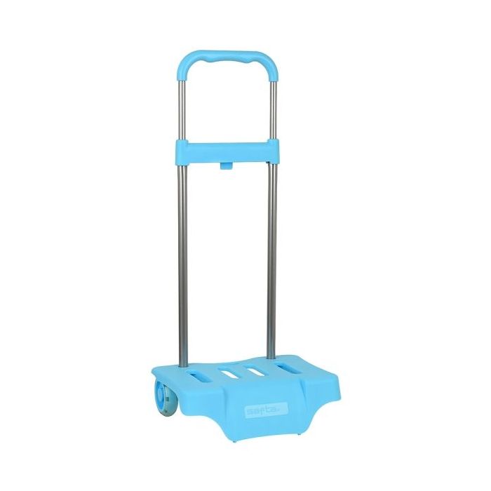 Safta Carro Portamochilas - Ruedas Antivibracion - Sistema de Sujecion Universal - 32x16x44cm - Color Azul Claro