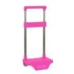Safta Carro Portamochilas - Sujecion Universal - Estructura de Acero - Ruedas de PVC - Medidas Abiertas y Cerradas - Modelo Patentado - 22x17x40cm - Color Rosa