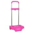 Safta Carro Portamochilas - Compacto y Resistente - Ruedas Silenciosas - Ajustable en Altura - Facil de Almacenar - 300x230x850mm - Color Rosa