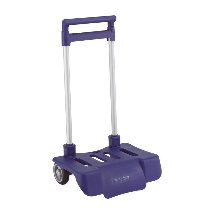 Safta Carro Portamochilas - Ruedas Antivibracion - Plegable y Compacto - Sistema Antivuelco - Material Resistente - Modelo Patentado - 32x16x44cm - Color Azul Marino