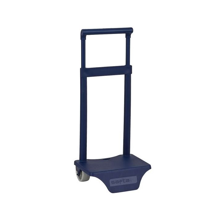 Safta Carro Portamochilas - Sujecion Universal - Material Resistente - Ruedas de PVC - Modelo Patentado - 22x10x27cm - Color Azul Marino