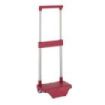 Safta Carro Portamochilas - Sujecion Universal - Material Resistente (Polipropileno) - Estructura de Acero Pintado - Ruedas de PVC - 26x10x34cm - Color Rojo Oscuro