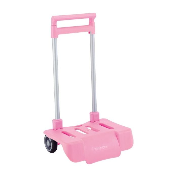 Safta Carro Portamochilas - Sistema Antiplegado y Antivuelco - Ruedas Antivibracion y Silenciosas - Sujecion Universal - 32x16x44cm - Color Rosa