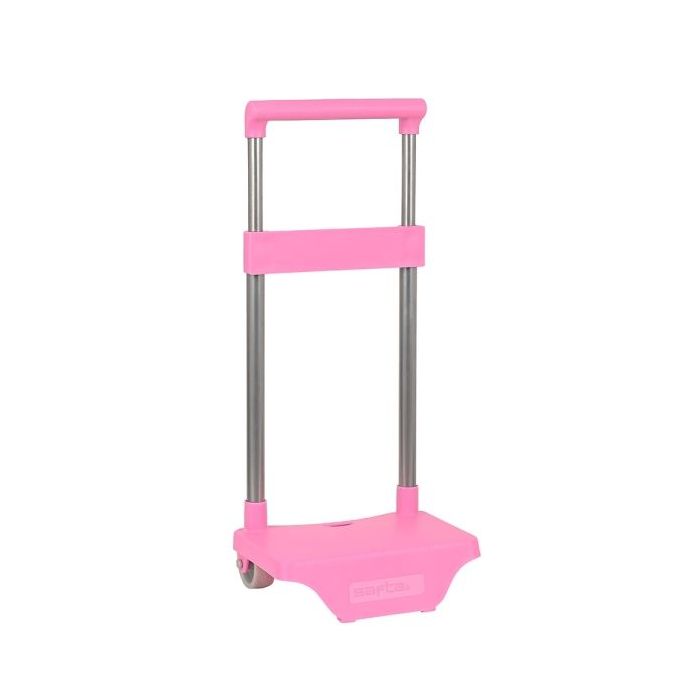 Safta Carro Portamochilas - Sujecion Universal - Material Resistente - Ruedas de PVC - Modelo Patentado - 26x10x34cm - Color Rosa
