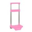 Safta Carro Portamochilas - Sujecion Universal - Material Resistente - Ruedas de PVC - Modelo Patentado - 26x10x34cm - Color Rosa