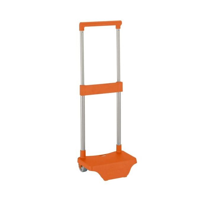 Safta Carro Portamochilas - Sujecion Universal - Material Resistente - Ruedas Silenciosas - 26x10x34cm - Color Naranja