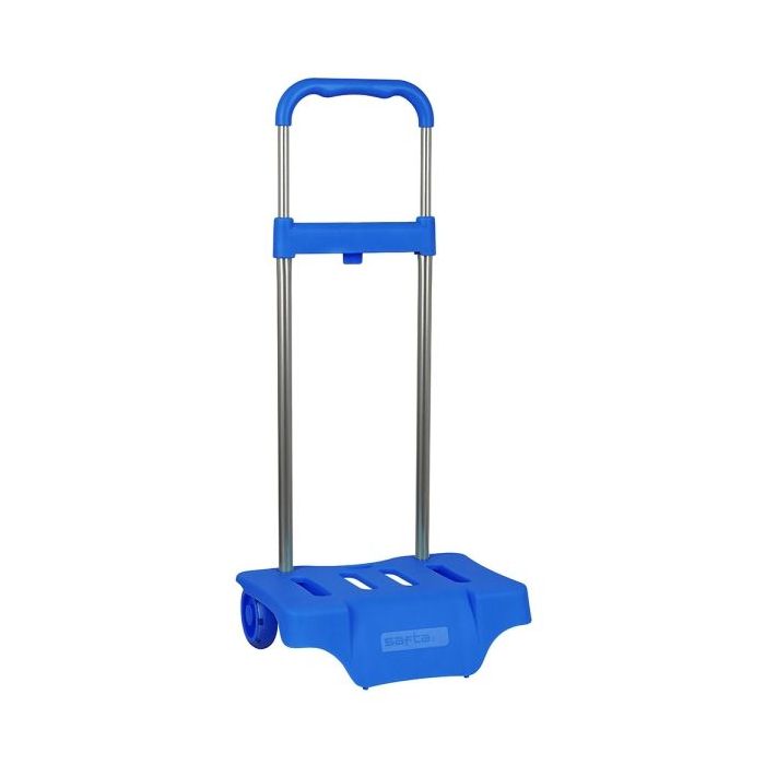 Safta Carro Portamochilas - Ruedas Antivibracion - Sistema de Sujecion Universal - Material Resistente - 30x23x85cm - Color Azul