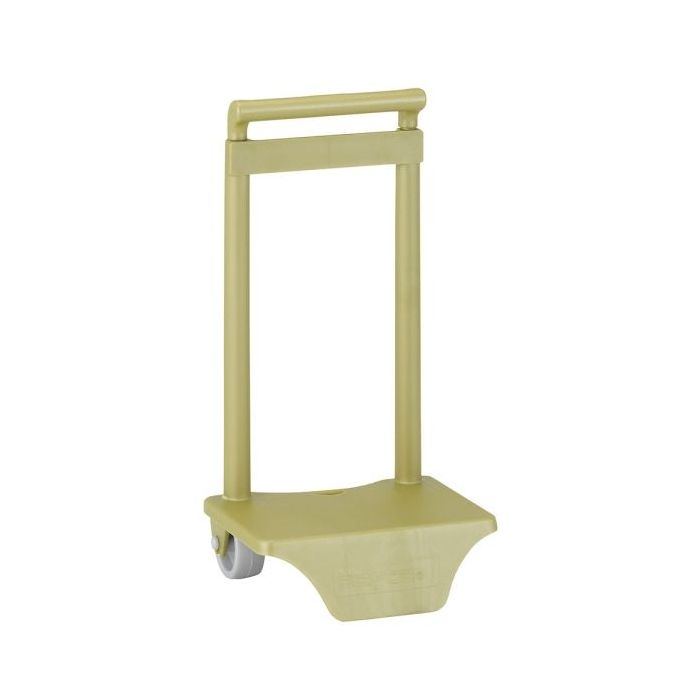 Safta Carro Portamochilas - Sujecion Universal - Material Polipropileno - Ruedas de PVC - 18x16x35cm - Color Verde