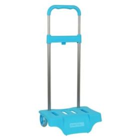 Safta Carro Portamochilas - Ruedas Antivibracion - Sistema de Sujecion Universal - Material Resistente - 32x16x44cm - Color Turquesa