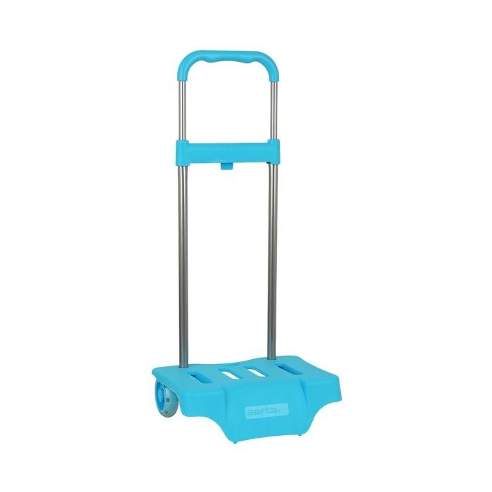 Safta Carro Portamochilas - Ruedas Antivibracion - Sistema de Sujecion Universal - Material Resistente - 32x16x44cm - Color Turquesa