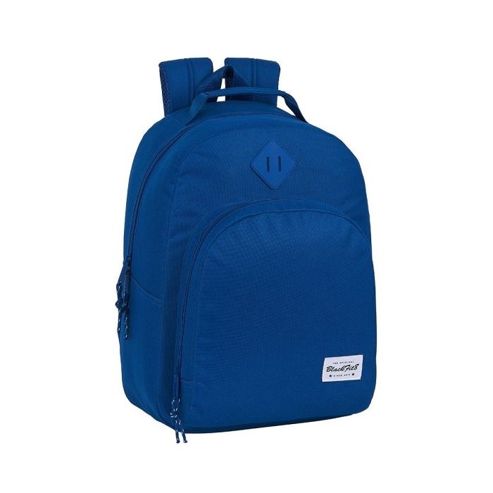 Safta Blackfit8 Oxford Mochila Adaptable a Carro - Tirador Doble - Bolsillo Frontal - Hombreras Acolchadas - Asa Forrada - 20.1L - 320x150x420mm - Color Azul Oscuro