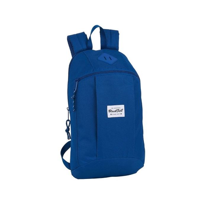 Safta Blackfit8 Oxford Mini Mochila - Hombreras Acolchadas - 8.5L - Asa Superior - Ideal para Uso Diario - Bolsillo Frontal - Ergonomia en Espalda - 220x100x390mm - Color Azul Oscuro