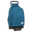 Safta Blackfit8 Egeo Mochila con Carro - Bolsillo Frontal - Tirador Doble - Hombreras Ergonomicas - Carro Resistente de Polipropileno - Ruedas de Goma - 20.1L - 320x150x420mm - Color Azul