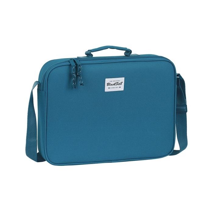 Safta Blackfit8 Egeo Maletin con Cremallera - Bandolera Ajustable - Asa Forrada - Doble Tirador en Cremallera - Fondo Interior Semirigido - 6L - 380x60x280mm - Color Azul