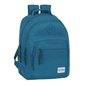 Safta Blackfit8 Egeo Mochila con 2 Compartimentos - Antirozaduras - Adaptable a Carro - Bolsillo Frontal - Portabotellas - Tirador Doble - Hombreras Ergonomicas - 20L - 320x150x420mm - Color Azul
