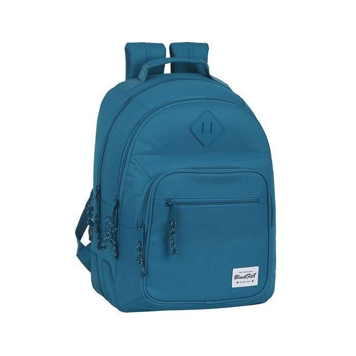 Safta Blackfit8 Egeo Mochila con 2 Compartimentos - Antirozaduras - Adaptable a Carro - Bolsillo Frontal - Portabotellas - Tirador Doble - Hombreras Ergonomicas - 20L - 320x150x420mm - Color Azul