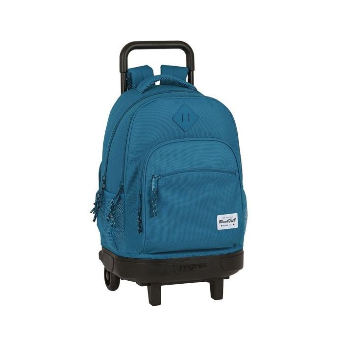 Safta Blackfit8 Egeo Mochila con Carro - Extraible - Portabotellas - Doble Cremallera - Hombreras Acolchadas - Asa Acolchada - Faldon Cubre Ruedas - Tarjeta ID - Base Reforzada - Color Azul