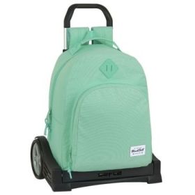 Safta Blackfit8 Mochila con Carro - Tirador Doble - Hombreras Ergonomicas - Mochila Extraible - Ruedas Antivibracion - 320x150x420mm - Color Turquesa