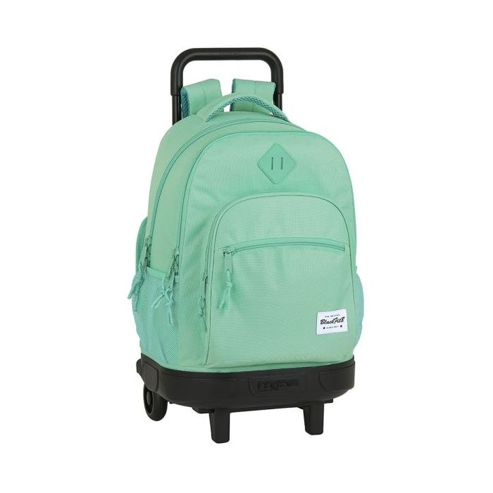 Safta Blackfit8 Mochila con Carro - Extraible - Bolsillo Frontal - Portabotellas - Hombreras Acolchadas - Asa Acolchada - Faldon Cubre Ruedas - Tarjeta ID - Base Reforzada - Color Turquesa