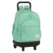 Safta Blackfit8 Mochila con Carro - Extraible - Bolsillo Frontal - Portabotellas - Hombreras Acolchadas - Asa Acolchada - Faldon Cubre Ruedas - Tarjeta ID - Base Reforzada - Color Turquesa