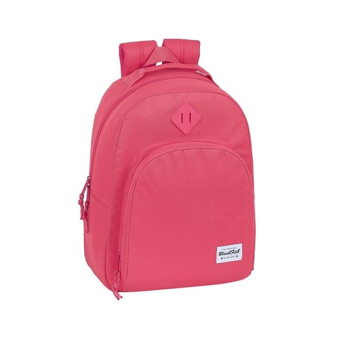 Safta Blackfit8 Fresa Mochila Adaptable a Carro - Tirador Doble - Bolsillo Frontal - Hombreras Ergonomicas - Espalda Acolchada - Asa Forrada - 20.1L - 320x150x420mm - Color Rosa