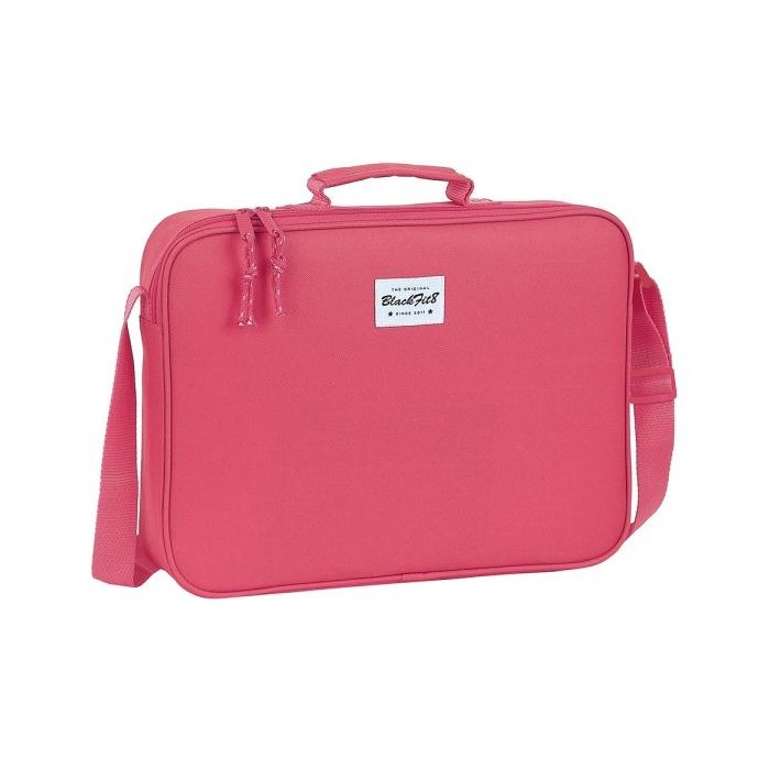 Safta Blackfit8 Fresa Maletin con Cremallera - Bandolera Ajustable - Asa Forrada - Doble Tirador Cremallera - Fondo Interior Semirigido - 6L - 380x60x280mm - Color Rosa