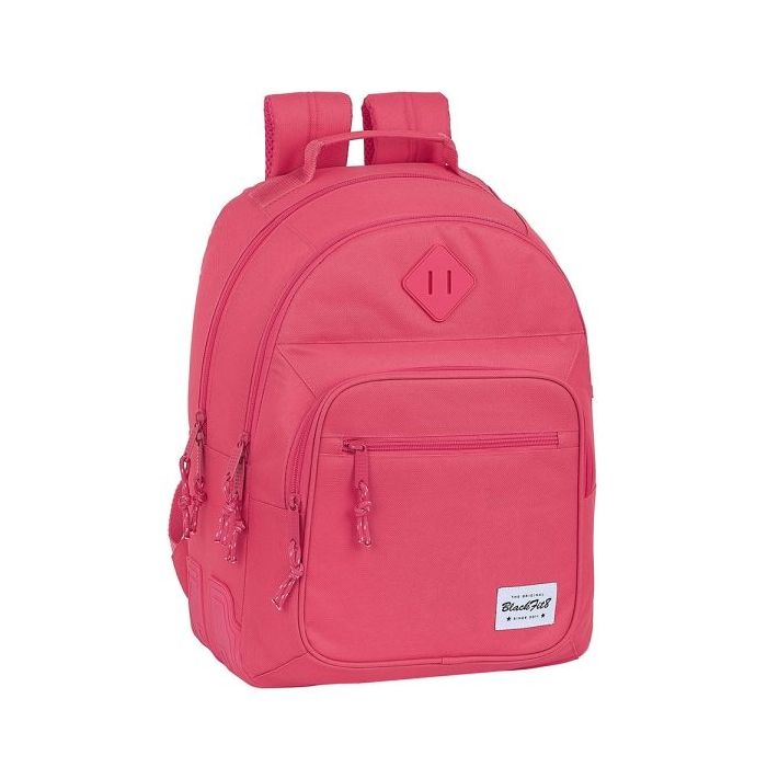 Safta Blackfit8 Fresa Mochila con 2 Compartimentos - Antirozaduras - Adaptable a Carro - Bolsillo Frontal - Portabotellas - Tirador Doble - Hombreras Ergonomicas - 20L - 320x150x420mm - Color Rosa