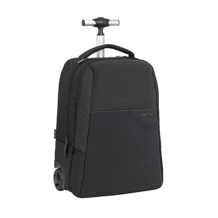 Safta Business Trolley - Acolchado para Portatil - Conector USB - Doble Compartimento con Organizador - Ruedas Silenciosas - 28.9L - 430x320x210mm - Color Negro
