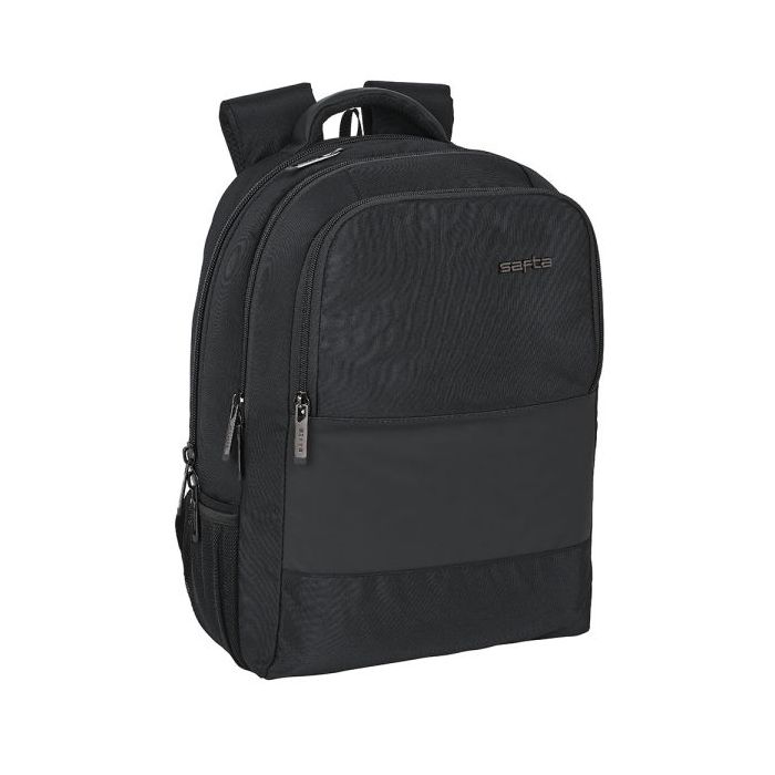 Safta Business Mochila para Portatil hasta 15.6" - Conector USB - Portabotellas - Respaldo Acolchado - Hombreras Ajustables y Transpirables - Alojamiento para Gafas - 300x160x430mm - Color Negro