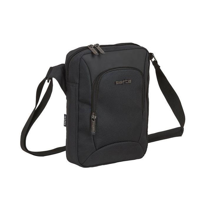 Safta Business Bandolera - Acolchado para Tablet - Tirador Doble - Bandolera Ajustable y Extraible - Hombrera Acolchada - 3.83L - 220x60x290mm - Color Negro