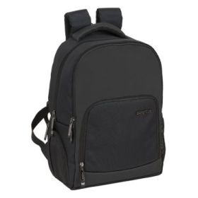 Safta Business Mochila para Portatil hasta 14.1" - Interior Acolchado - Bolsillo para Tablet - Conector USB - Portabotellas - Bolsillo Frontal - Tirador Doble - 18.8L - 280x160x420mm - Color Negro