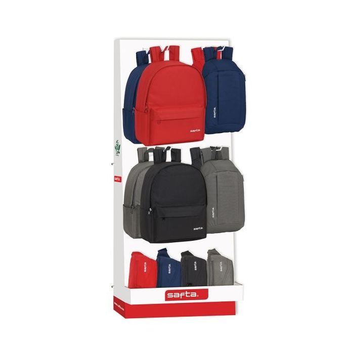 Safta Expositor con 10 Ganchos para Mochilas - Carton Reciclado - Colores Surtidos