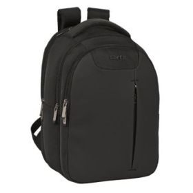 Safta Business Mochila para Portatil hasta 15.6" - Conector USB - Portabotellas - Antirrobo - Organizador - Tirador Doble - Color Negro