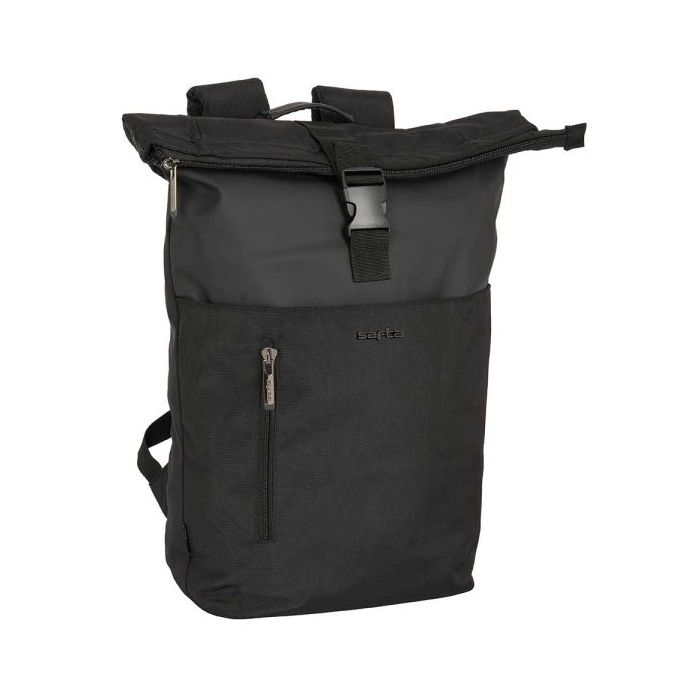 Safta Business Mochila para Portatil hasta 15.6" - Interior Acolchado - Cinta para Maletas - Asa Forrada - Hombreras Ergonomicas - Color Negro